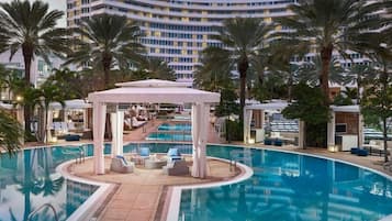 Piscine extérieure, piscine chauffée