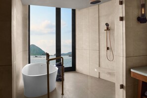 Villa, 1 Bedroom, Sea View, Overwater (Overwater) | Bathroom | Separate tub and shower, deep soaking tub, rainfall showerhead - TA’AKTANA, a Luxury Collection Resort & Spa, Labuan Bajo (Labuan Bajo)