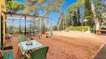 Family House, Multiple Bedrooms, Mountainside (Villa Paola Private Pool Gym in) | Outdoor dining
