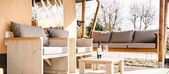 Luxury lodge on a family campsite near the sea