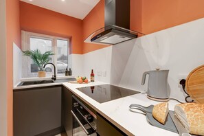 Fridge, microwave, oven, toaster
