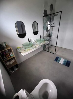 Secadora de cabello, toallas, jabón, shampoo 