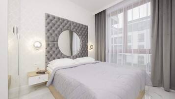 1 slaapkamer, een strijkplank/strijkijzer, wifi, beddengoed