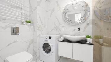 Een douche, een haardroger