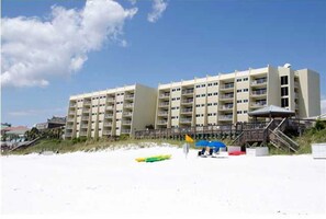 Guests can enjoy stunning beach views from the hotel's spacious balconies.