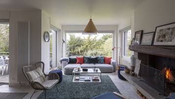 TV, fireplace, DVD player