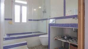 Hair dryer, towels, toilet paper