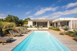 Outdoor pool, a heated pool - Villa MIASULI, 4 bedrooms, walk to the beach, private pool, Pinarello (STE LUCIE)