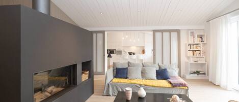 Televisión, chimenea