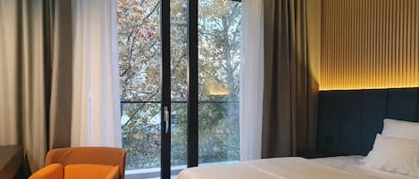 Premium bedding, down duvets, memory-foam beds, free minibar