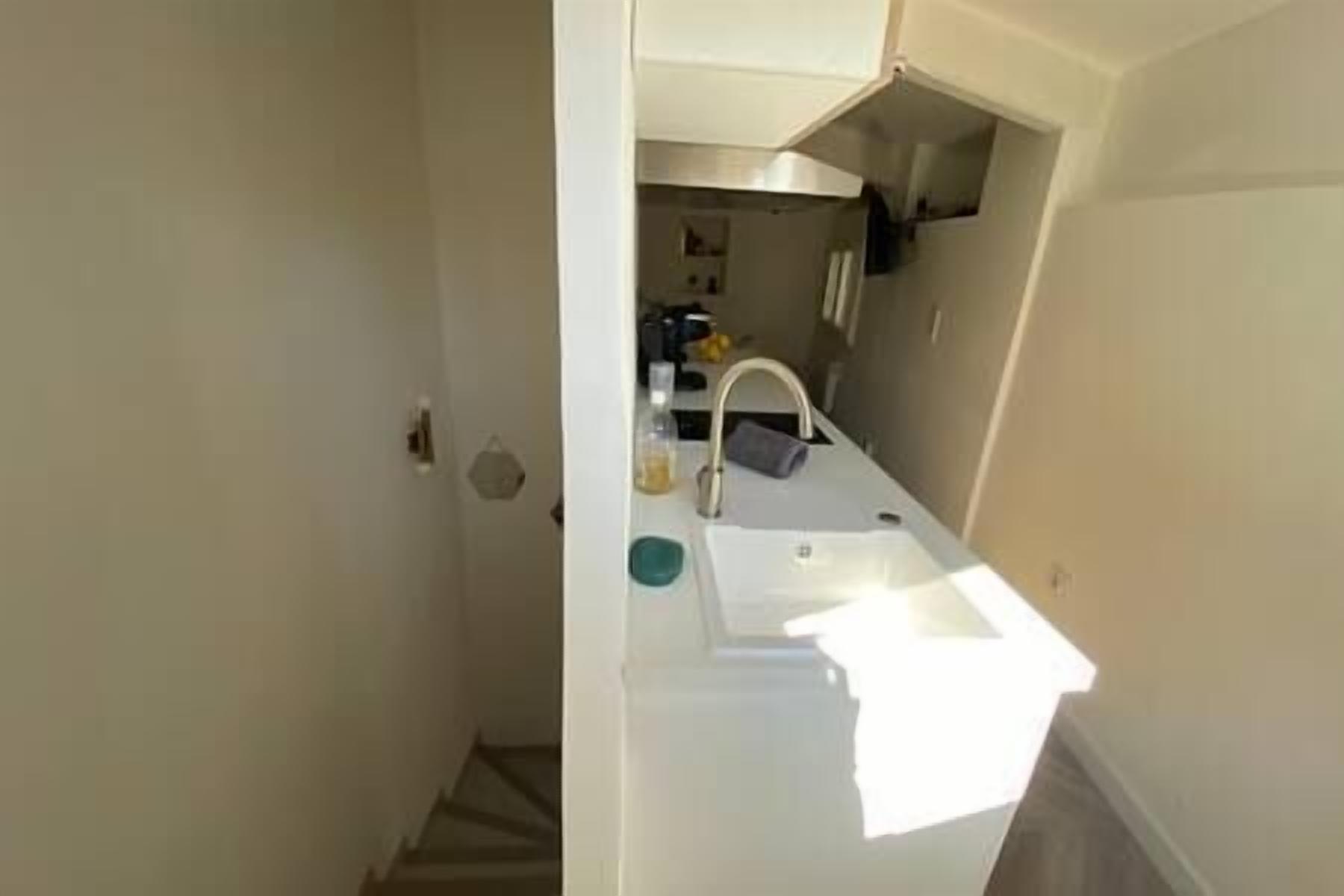 The stairs leading to the living space
