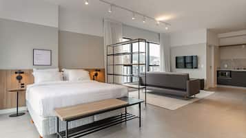 Apartament | 1 dormitori, cortines opaques i planxa i posts de planxar