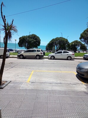 Park alongside the waterfront promenade and enjoy stunning sea views.
