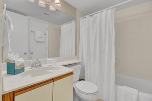 Hair dryer, towels