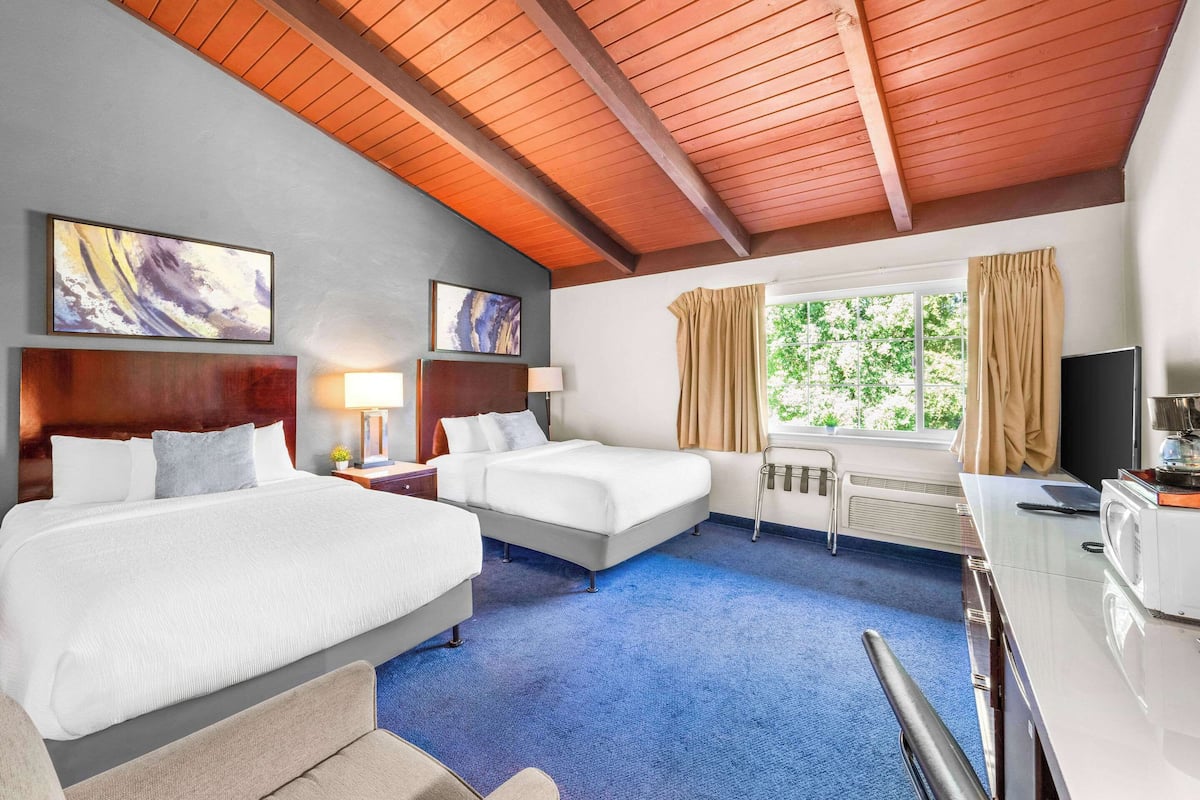 Room, 2 Queen Beds, Accessible, Non Smoking | Pillow-top beds, in-room safe, desk, laptop workspace