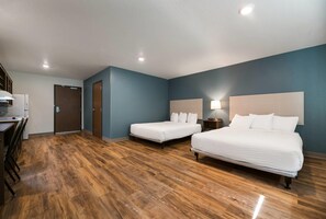 Standard Room, 2 Queen Beds, Non Smoking | Desk, laptop workspace, iron/ironing board, free WiFi