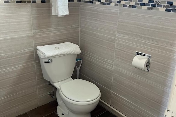 Serviettes fournies, papier toilette