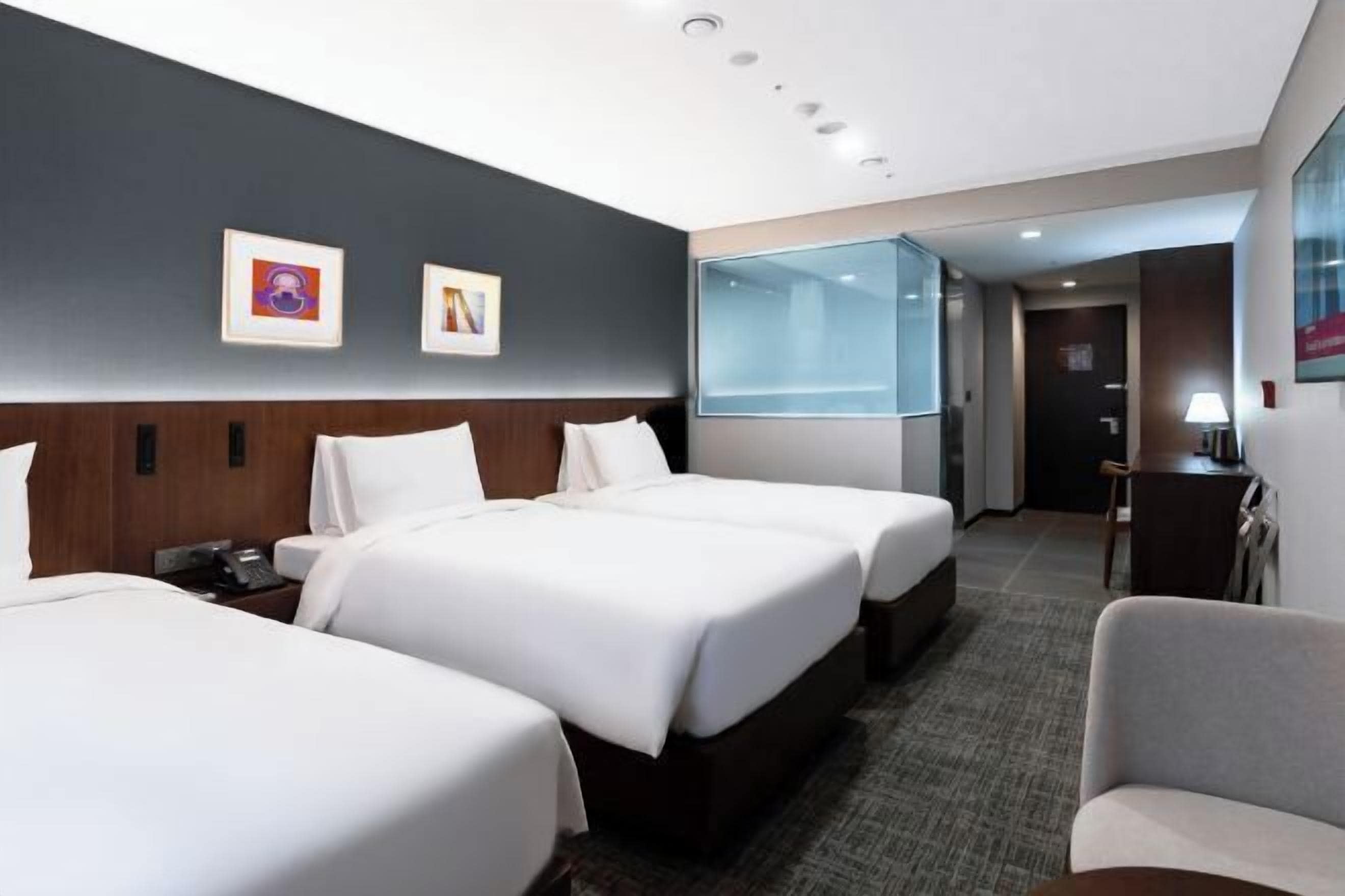 Premium bedding, down duvets, in-room safe, desk