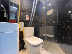 Dusche, Regendusche, Haartrockner, Handtücher