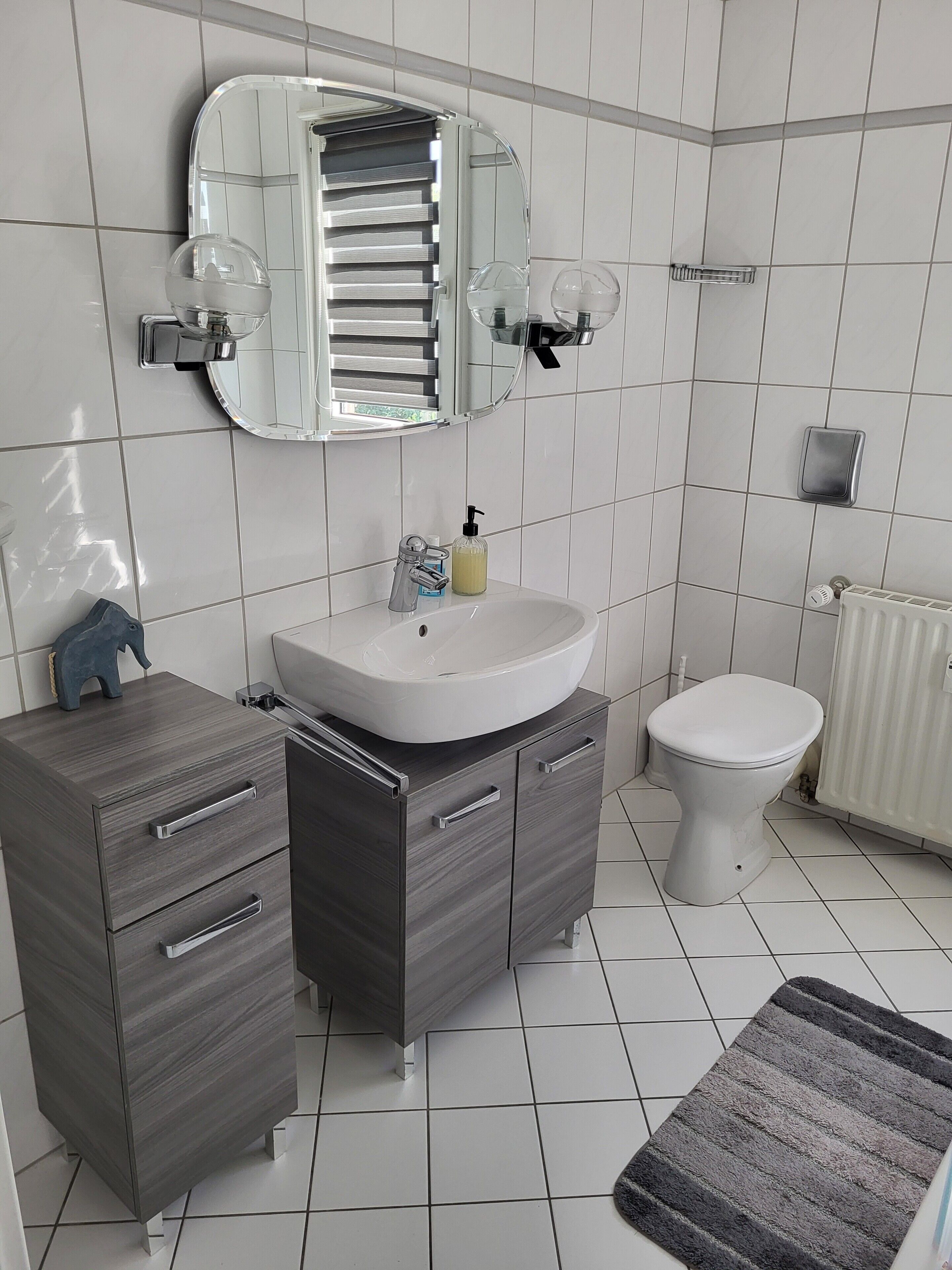 Douche, sèche-cheveux, serviettes fournies