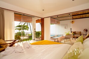 Villa Premium, alberca privada, vista al mar | 1 habitación, ropa de cama de alta calidad, edredón y wifi gratis 