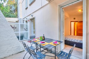 Family Apartment, Multiple Bedrooms (Verbena Apartment 500m from the sea) | Outdoor dining - Verbena with parking 500m from the sea (Alassio)