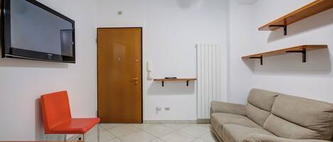 21-inch flat-screen TV with satellite channels