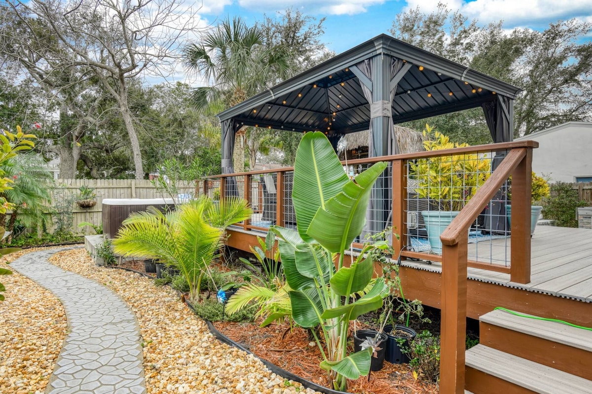 Photo 27 of Brand New Island Life- Garden Hot Tub, Tiki Bar, Gourmet Grill & Kitchen, Walk Downtown, Restaurants