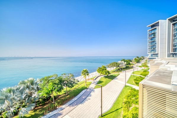 Enjoy breathtaking sea views from this hotel's contemporary design, featuring large windows and a serene waterfront setting.