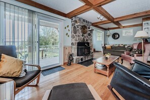 Televisión y chimenea 