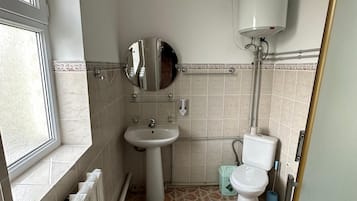Chambre Double ou avec lits jumeaux | Salle de bain | Douche, serviettes fournies, papier toilette