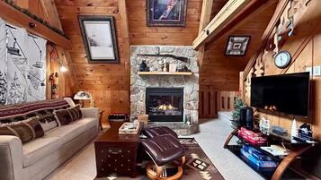 Télévision, cheminée