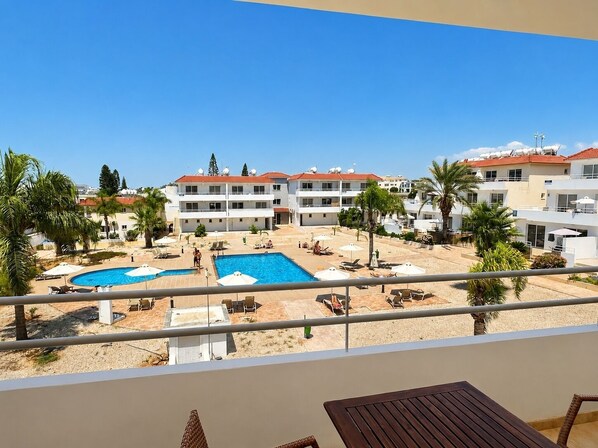 Comfort Apartment, 2 Bedrooms, Pool View | Balcony view - Narcissos Nissi Beach Apartment E9 (Ayia Napa)