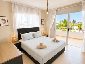 Comfort Apartment, 2 Bedrooms, Pool View | 2 bedrooms, in-room safe, blackout curtains, soundproofing - Narcissos Nissi Beach Apartment E9 (Ayia Napa)