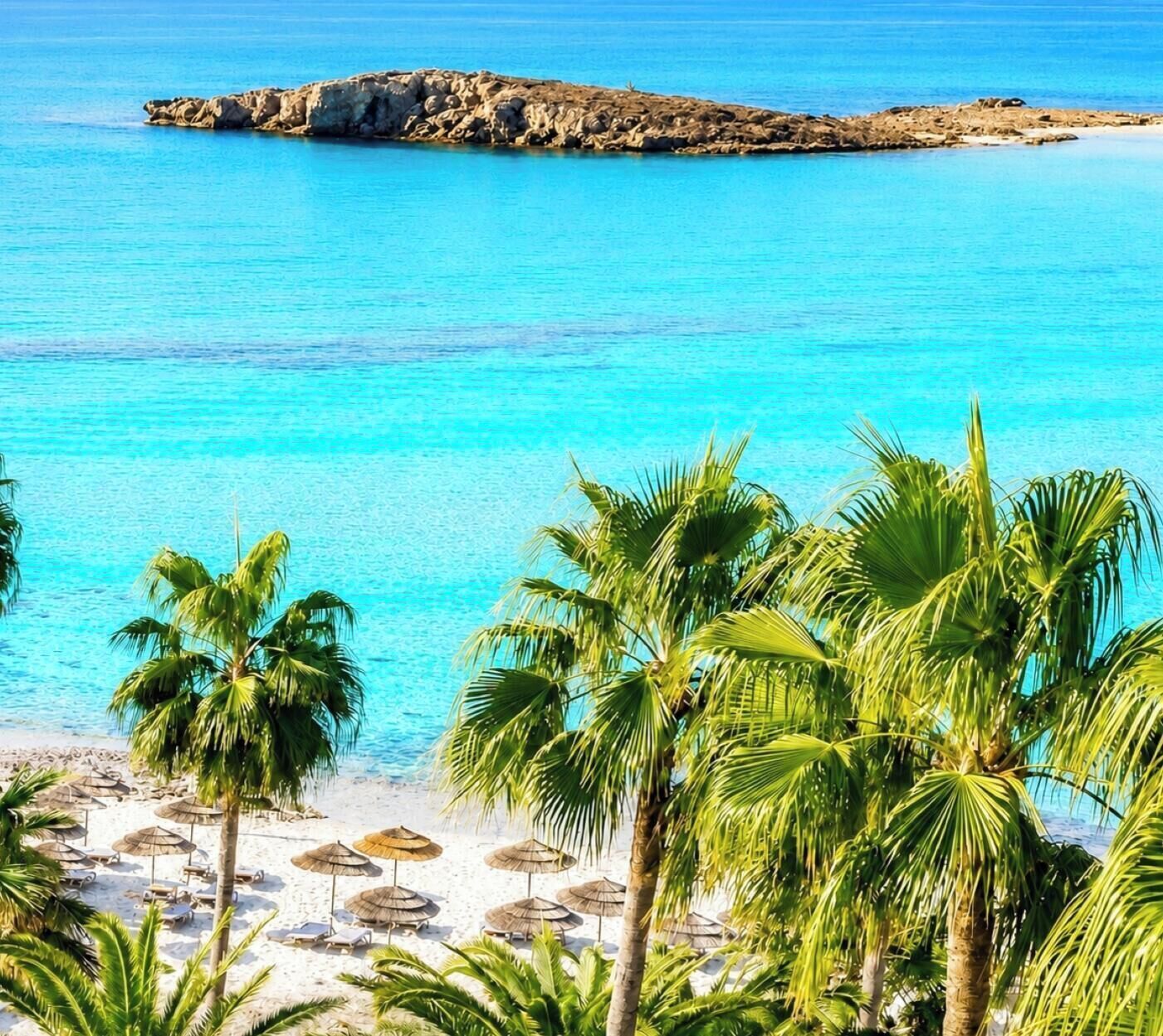 Beach nearby, white sand, beach umbrellas, beach towels