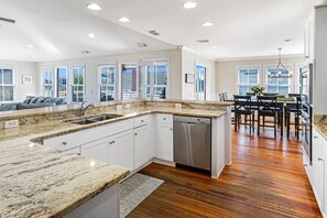 Fridge, microwave, oven, stovetop - Rooftop Deck with Soaring Ocean Views | Steps to Beach | by Tybee Cottages (Tybee Island)