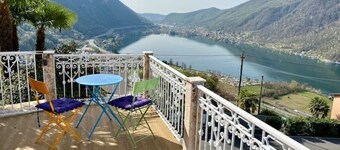 Spectacular view on lake Lugano-one-room apartment
