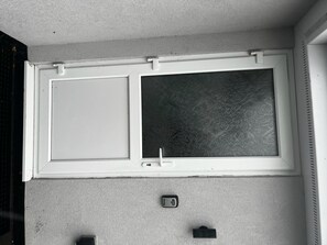 Windows offer a view of the surrounding area.