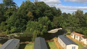 Aerial view - The Hive Stunning 3 bed Cabin Placed Right River (Hawick)