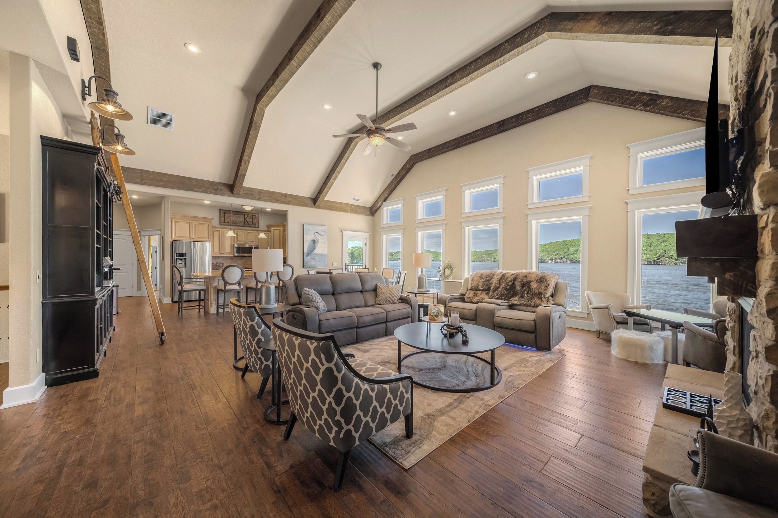 Smart TV, chimenea, videojuegos y reproductor de DVD 