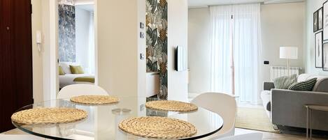Premium Apartment, 1 Bedroom, Kitchen | Living area