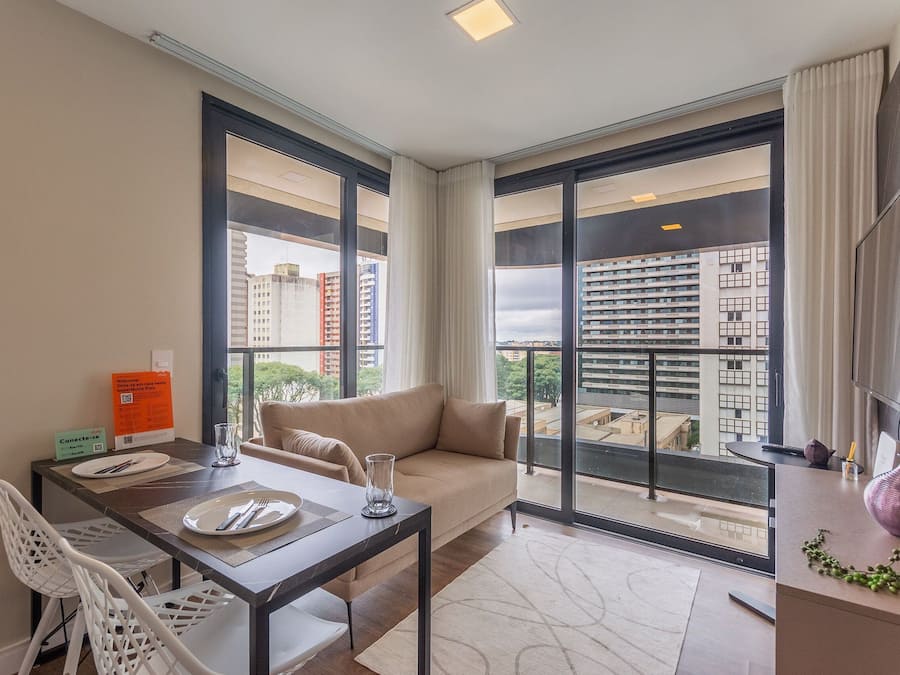 Classic Apartment, Balcony | Living area | 43-inch Smart TV with digital channels