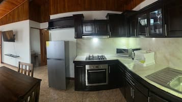 Basic Apartment, 2 Bedrooms | Dapur peribadi | Peti sejuk/penyejuk beku saiz penuh, ketuhar gelombang mikro