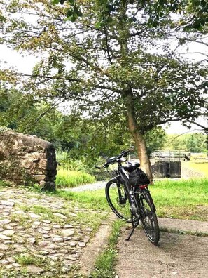 Escape to a serene natural oasis with a peaceful walk or bike ride along the cobblestone path.