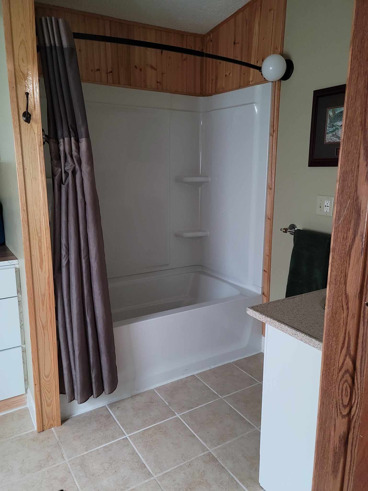 Hair dryer, towels, toilet paper