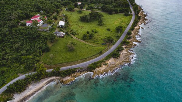 Aerial view - Large house on historic estate - ocean views - incredible location (Frederiksted)