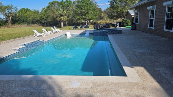 Outdoor pool, a heated pool