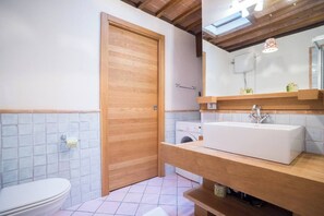 Eco-friendly toiletries, hair dryer, towels
