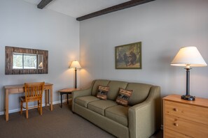 Una Smart TV, una chimenea, libros, una videoteca