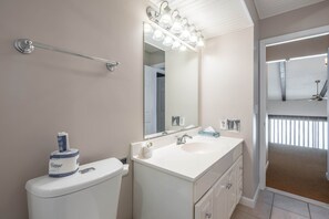 Sèche-cheveux, serviettes fournies, savon, shampoing